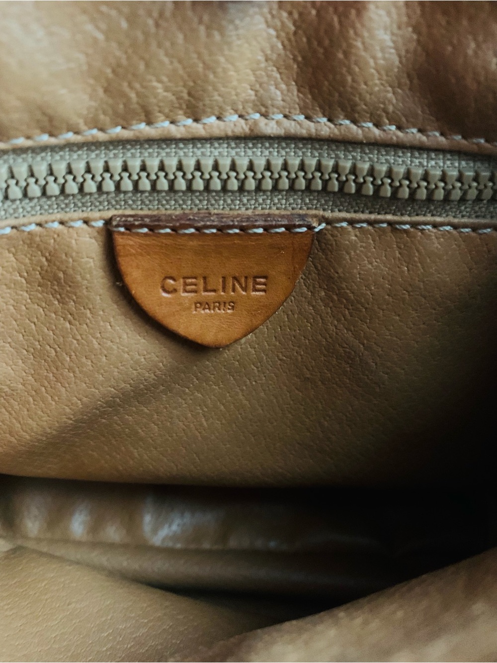 Celine Triomphe Macadam Monogram Canvas Mini Crossbody Brown with Tan Trim - Picture 10 of 15